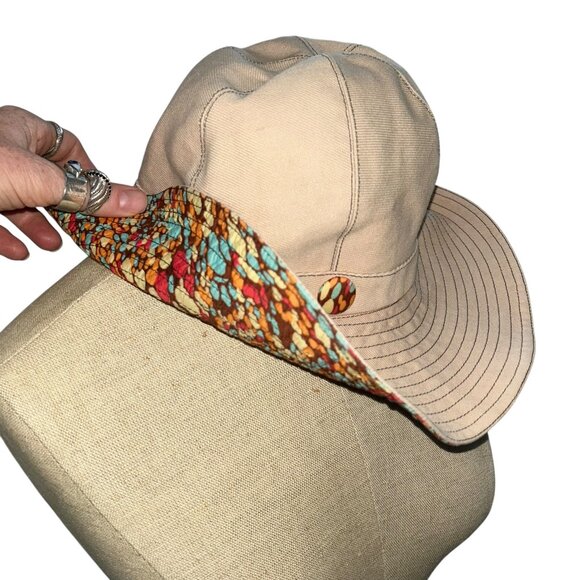 misaharada millinery bone cotton confetti multi color interior sun hat - Picture 1 of 11